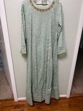 Embellished Mint Green Women's Dress